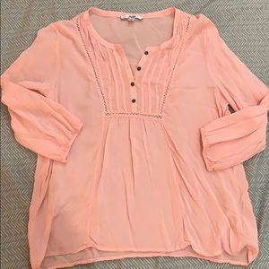 Flowing pink peasant top